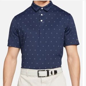 Men's Nike Dri-Fit Player Club Print Navy Polo Shirt